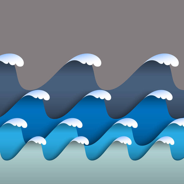 Origami paper waves