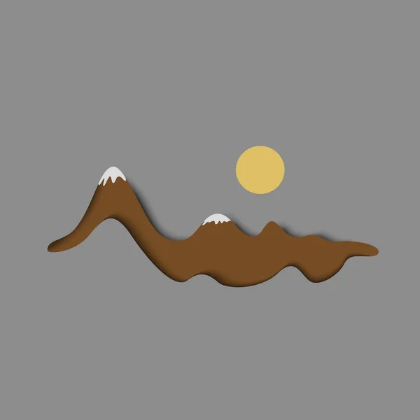 Papel estilizado paisagem de montanha — Vetor de Stock