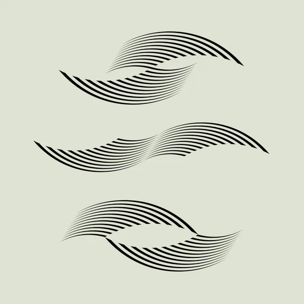 Wavy shapes for logo — Stock Vector
