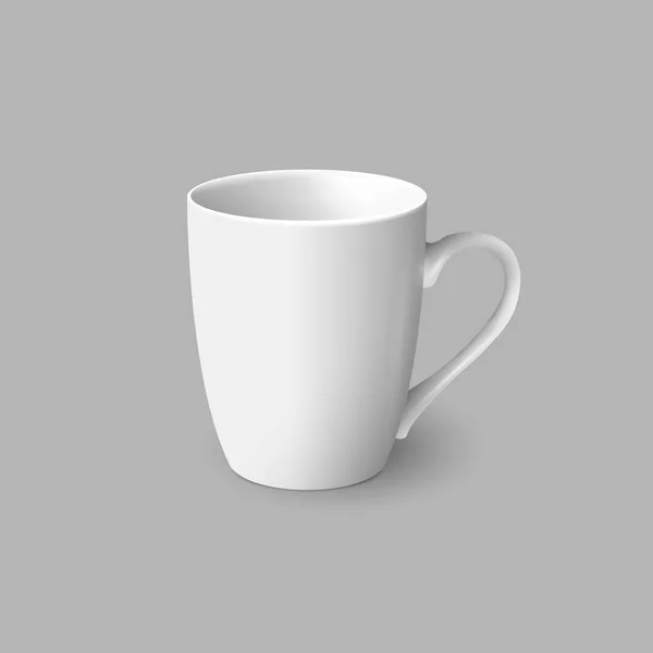 Taza de café blanco en blanco — Vector de stock