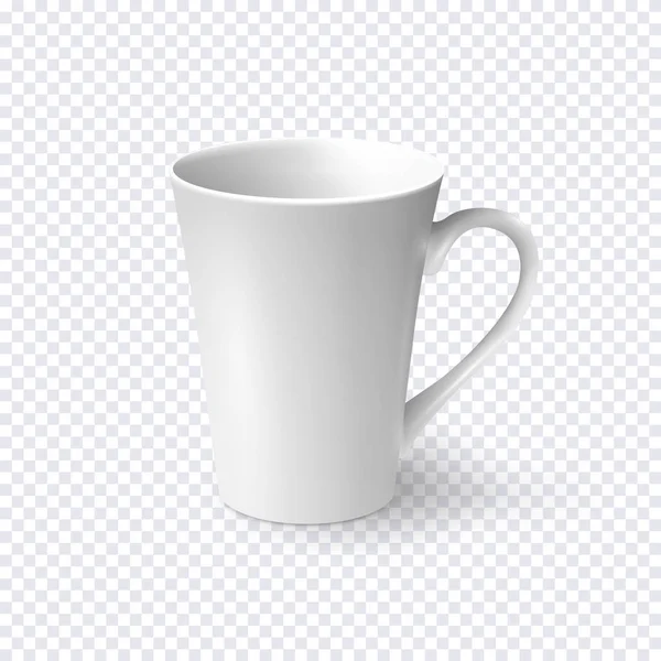 Taza de café blanco en blanco — Vector de stock