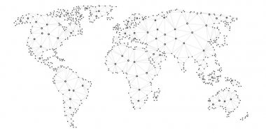 poligonal doğrusal Dünya Haritası