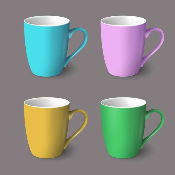 Set de copas realistas de color — Vector de stock