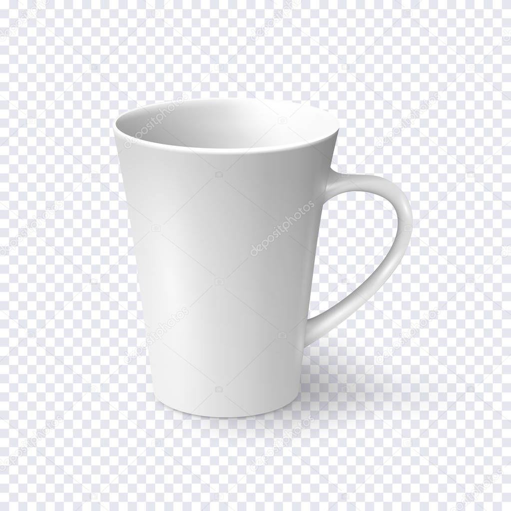 Realistic white coffee mug