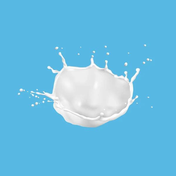 在蓝色的牛奶溅 — 图库矢量图片