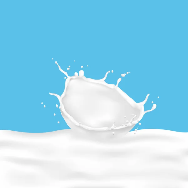 Realistic pouring milk splashes — Stock Vector