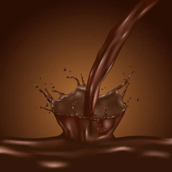 Marrón salpicadura de chocolate — Vector de stock
