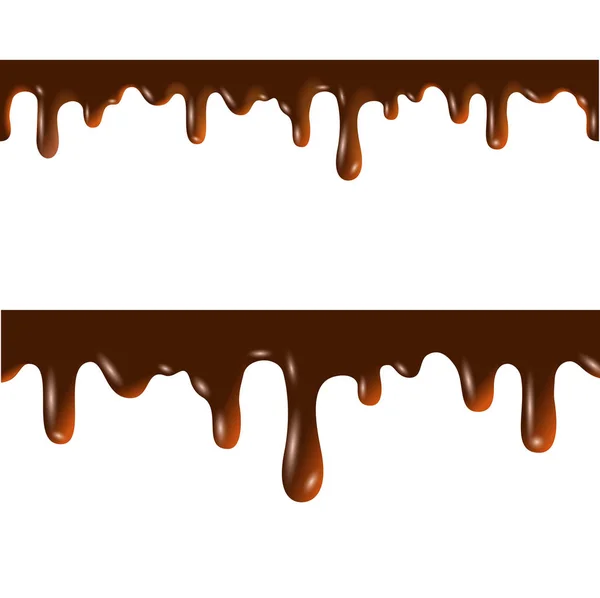 녹 인된 초콜릿 원활한 테두리 — 스톡 벡터