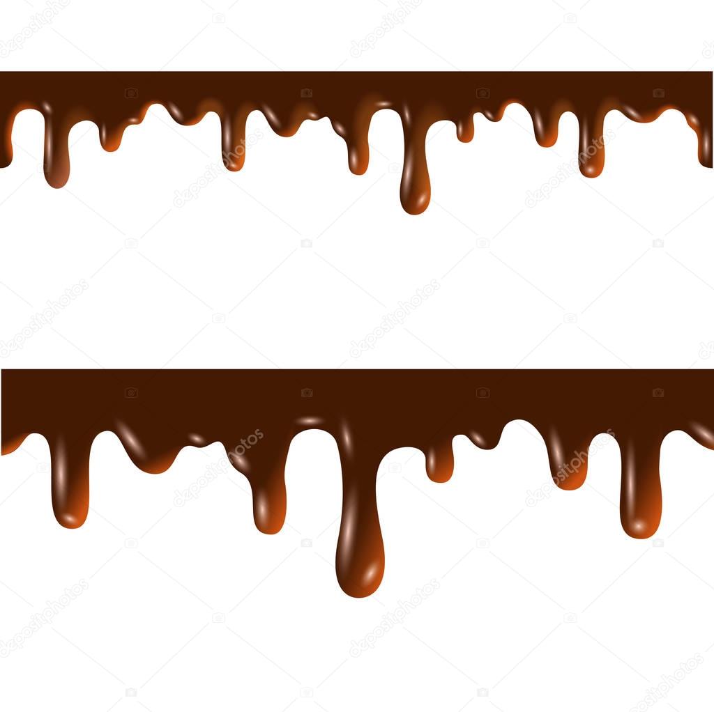 Melted chocolate seamless borders