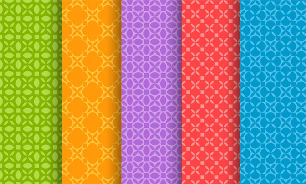 Set of different bright seamless patterns — Stock Vector