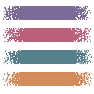 vektör çizim tasarım retro renkli modern piksel afiş üstbilgileri için dizi