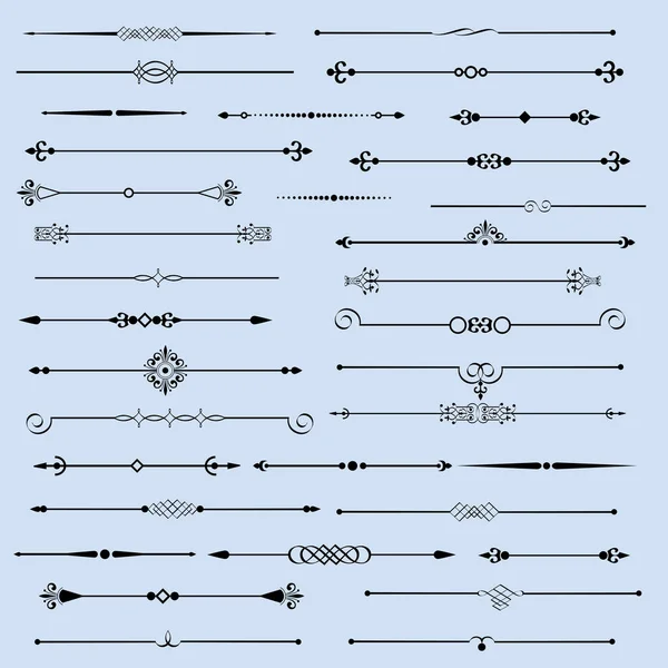 Illustration Vectorielle Conception Ensemble Fleurs Vignettes Décor Page Page Calligraphique — Image vectorielle