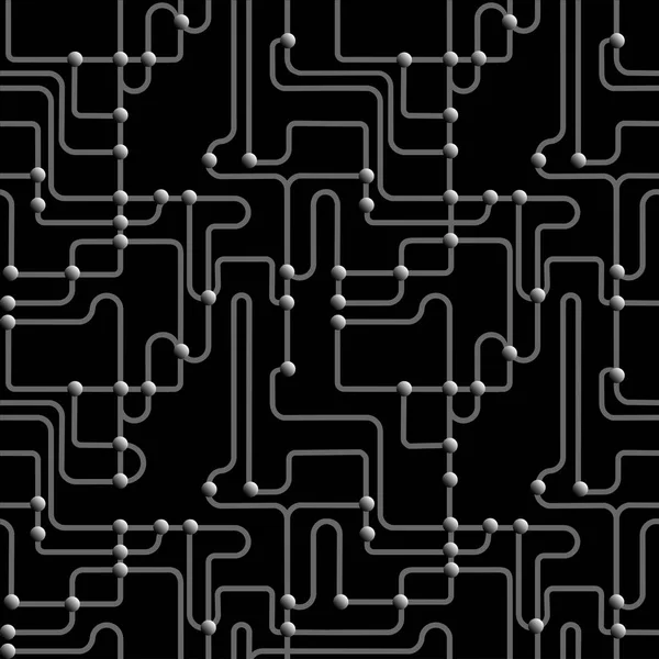 Vektor Illustration Entwurf Eines Abstrakten Bahn Schemas Nahtloses Monochromes Muster — Stockvektor
