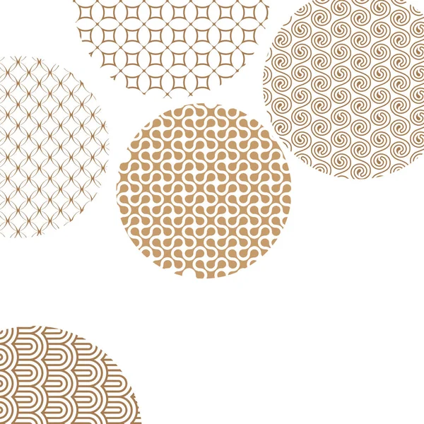 Vector Εικονογράφηση Σχεδιασμός Του Κύκλους Διάφορα Γεωμετρικά Σχήματα — Διανυσματικό Αρχείο