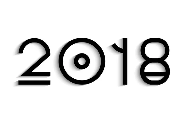 Vektor Illustration Design Des Frohen Neuen Jahres 2018 — Stockvektor