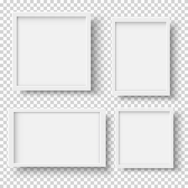 Vector Illustration Design Realistic Empty Square Set — Stock Vector