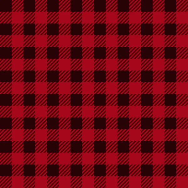 Patrón Sin Costura Cuadros Madera Rojo Negro Textura Vectorial Tartán — Archivo Imágenes Vectoriales