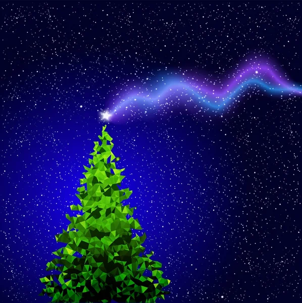 Christmas tree, lowpoly triangle — Stock Vector