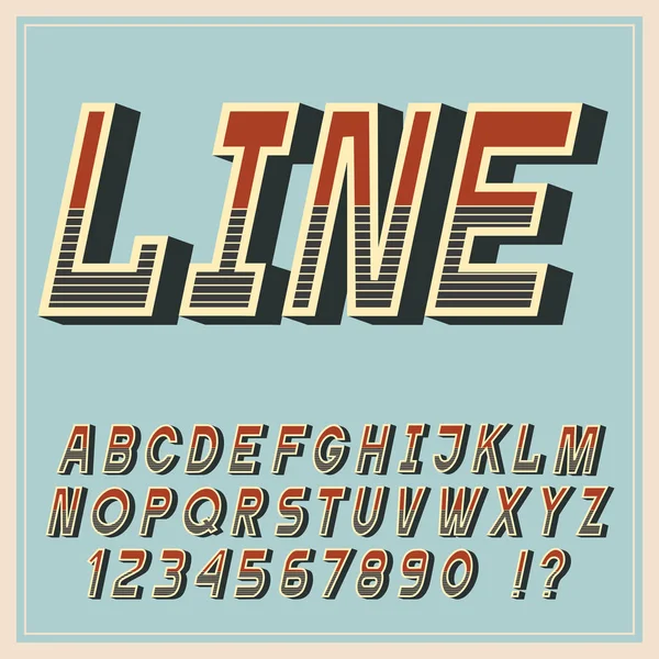 Retro Stijl Letters Cijfers Vintage Alfabet Lettertype Vector Lettertype Voor — Stockvector