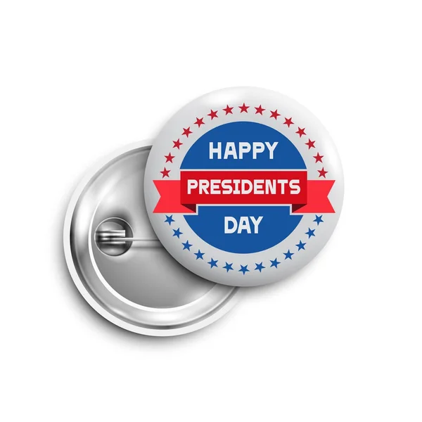 Presidents day button, badge, banner isolated with red ribbon. Vector design for  Independence Day, United States of American President holiday, Veterans Day