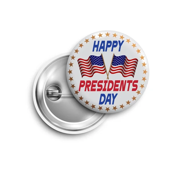 Presidents day button, badge, banner isolated with two flags USA. Vector design for  Independence Day, United States of American President holiday, Veterans Day