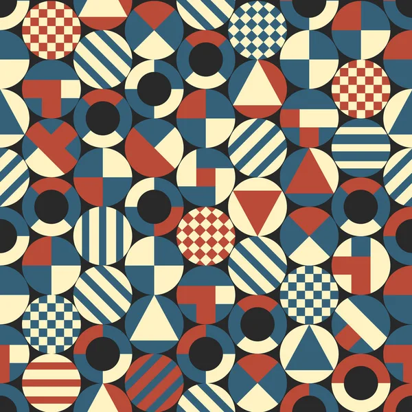 Naadloze Patroon Van Abstracte Cirkels Met Geometrische Vormen — Stockvector