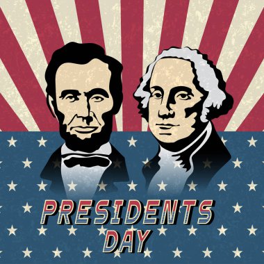 Amerikan bayrağı ile mutlu Başkanlar günü arka plan