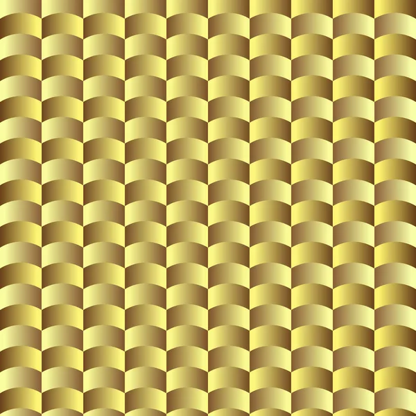 黄金の幾何学的なシームレスな波形の模様 — ストックベクタ