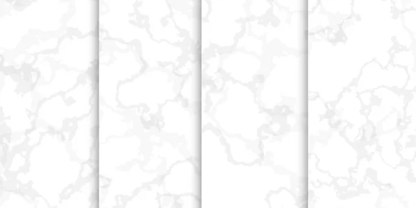 大理石の白いテクスチャ、セットパターンコレクション — ストックベクタ