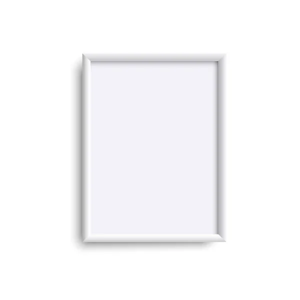 Marco vertical en blanco, imagen vertical blanca realista f — Vector de stock