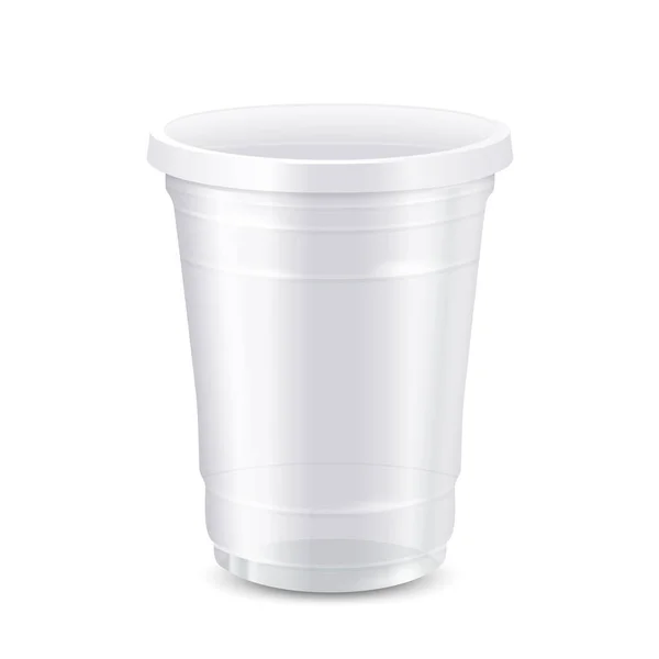 Vide tasse en plastique jetable blanc — Image vectorielle