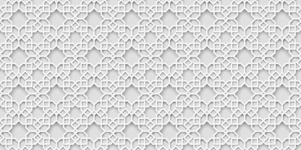 White Arabic Pattern Islamic Background Arabian Wallpaper Geometric Ornament Style — Stok Vektör