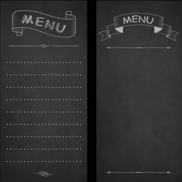 Menu Restaurant Craie Sur Tableau Noir Design Vintage Style Dessiné — Image vectorielle