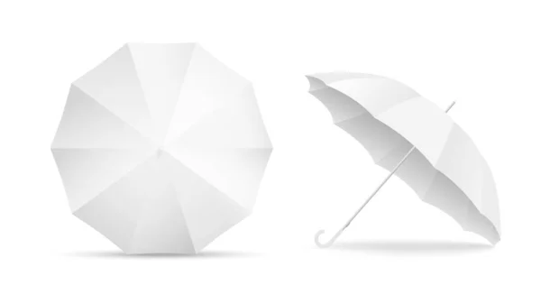 Icône Parapluie Blanc Blanc Isolé Sur Fond Blanc Maquette Parasols — Image vectorielle