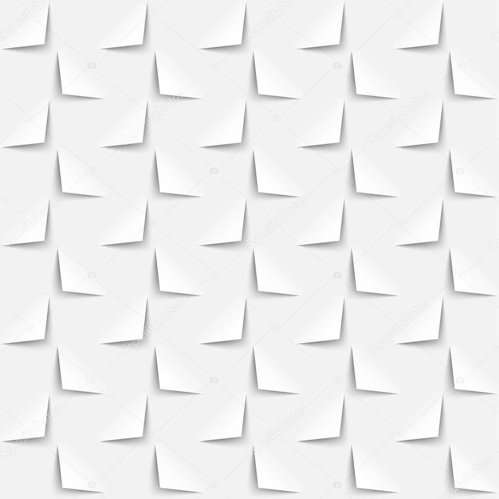 White background 3d paper style, seamless pattern. Vector abstract geometric wallpaper