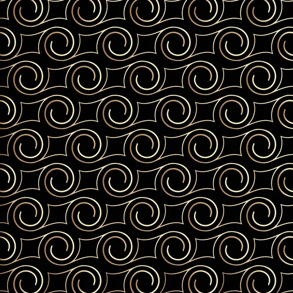 Art Deco Pattern Swirls Black Gold Colors Роскошные Декоративные Украшения — стоковый вектор