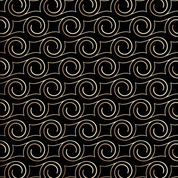 Modello Art Deco Con Turbinii Colori Nero Oro Ornamento Decorativo — Vettoriale Stock