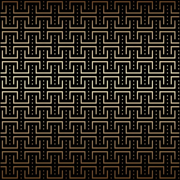 Геометрический Простой Золотой Черный Безseamless Узор Фон Стиль Арт Деко — стоковый вектор