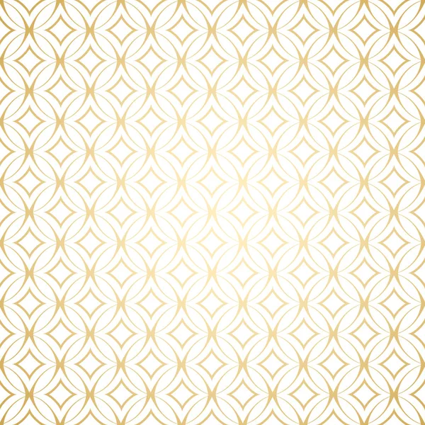 Linear Gold Art Deco Simple Seamless Pattern Shapes White Gold — Stock Vector