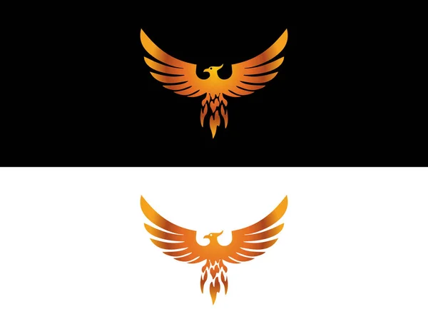 Beautiful Bird Called Golden Phoenix Nice Version Phoenix Golden Gradient — стоковый вектор