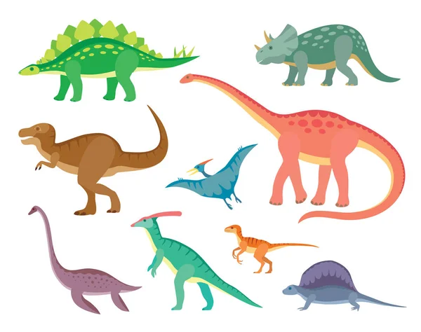 集各种彩绘恐龙 — 图库矢量图片