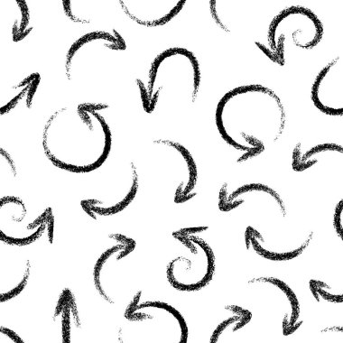 Tebeşir dokusu ile okları ile Seamless modeli. Vektör çizim.