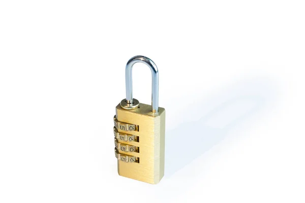 Golden padlock isolated — Stock Photo, Image