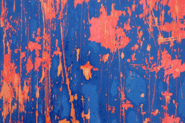 Kırmızı, mavi ve turuncu sıkıntılı Metal arka plan dokusu — Stok fotoğraf