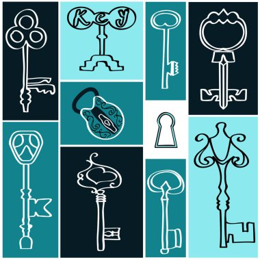 antika koleksiyonu anahtarları.