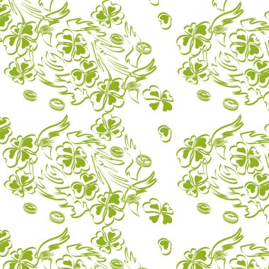 Yeşil yonca vektör çizim.