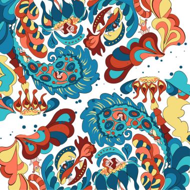 Renkli soyut el çizilmiş resim.