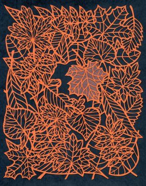 Kağıt kesiği sonbahar yaprakları