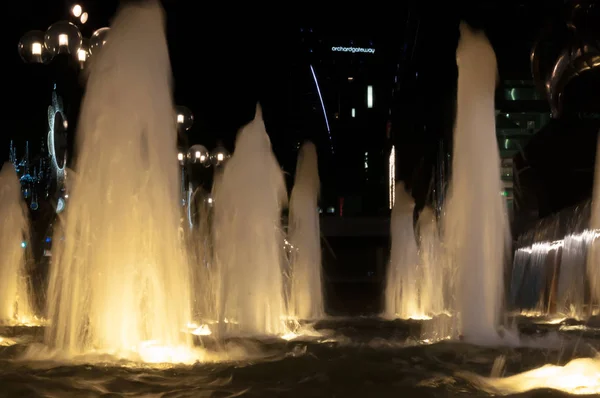 Water fountain slow shutter — Stock Photo, Image