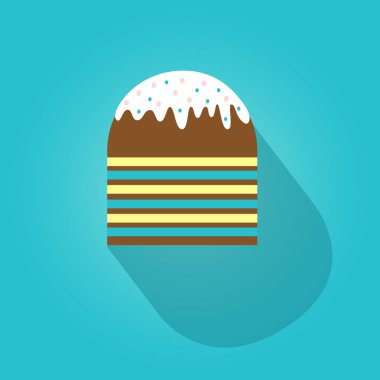 Paskalya kek izole düz simge vektör